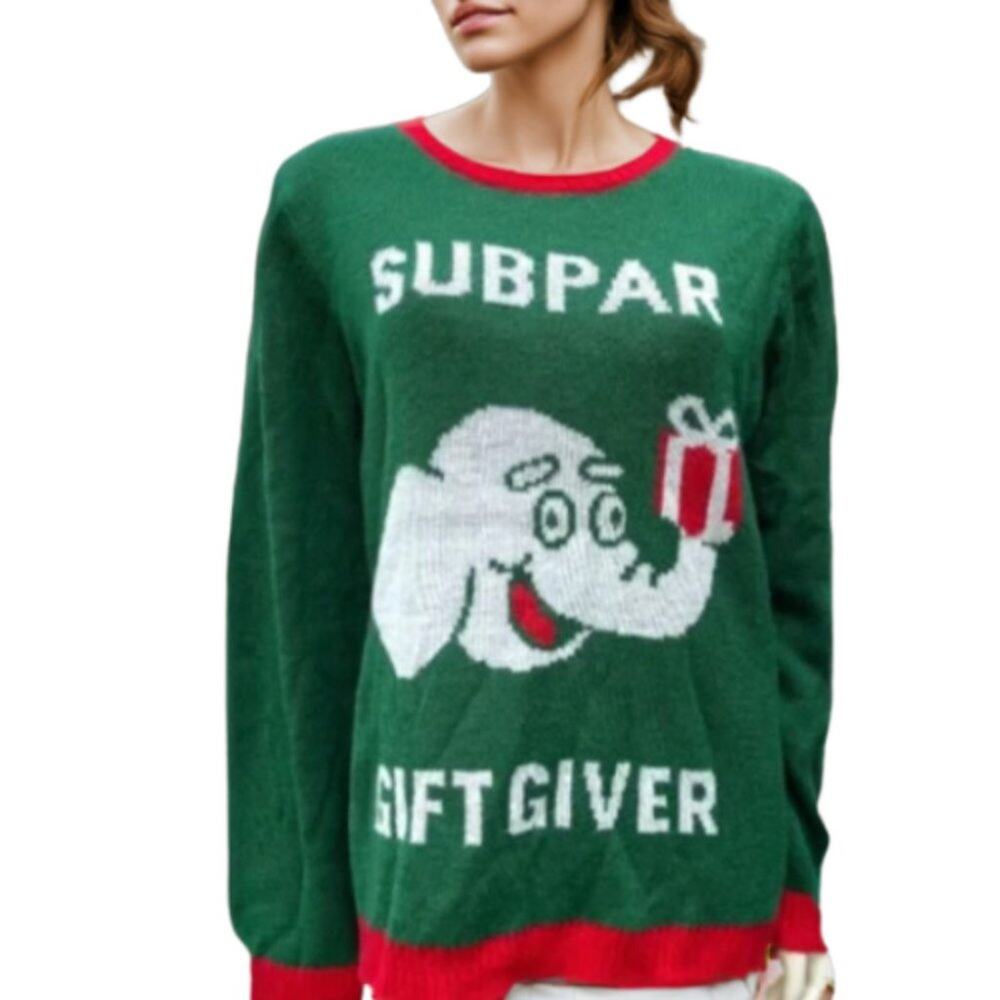 Norther Pole Subpar Gift Giver Christmas Long Sleeve Knit Ugly Sweater Size XS